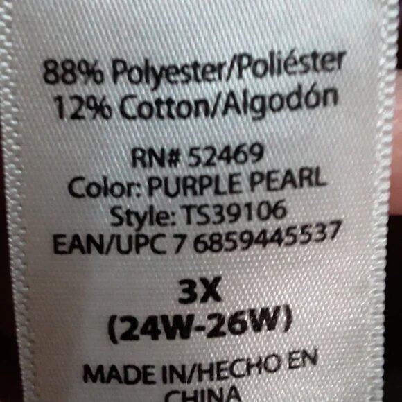 Terra & sky  purple heathered 3x short sleeve silver sparkle tee shirt - Picture 5 of 6